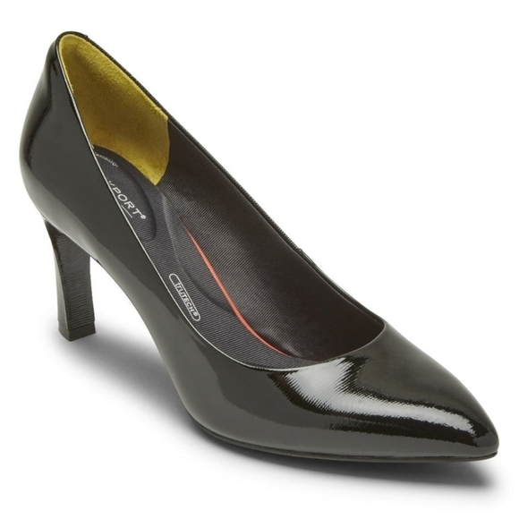 New! Rockport Total Motion Sheehan Leather Pointed Heel Pumps - Picture 1 of 13